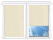 Кассетные рулонные шторы UNI Калипсо-бежевый цена. Купить в «Мастерская Жалюзи»